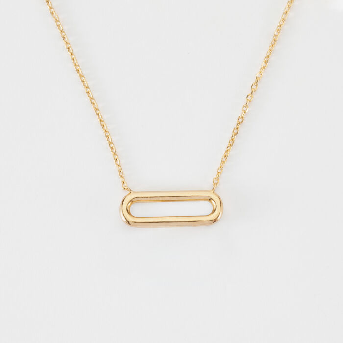 Chaîne ovale ouvert plaqué or - face