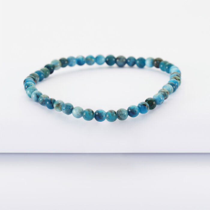 Bracelet perles élastique - face bleu