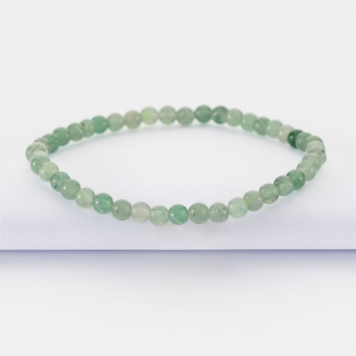 Bracelet perles élastique - plat vert