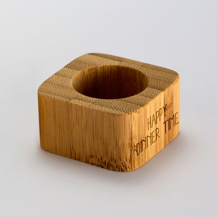 Rond de serviette bois gravé 45x45x25 mm