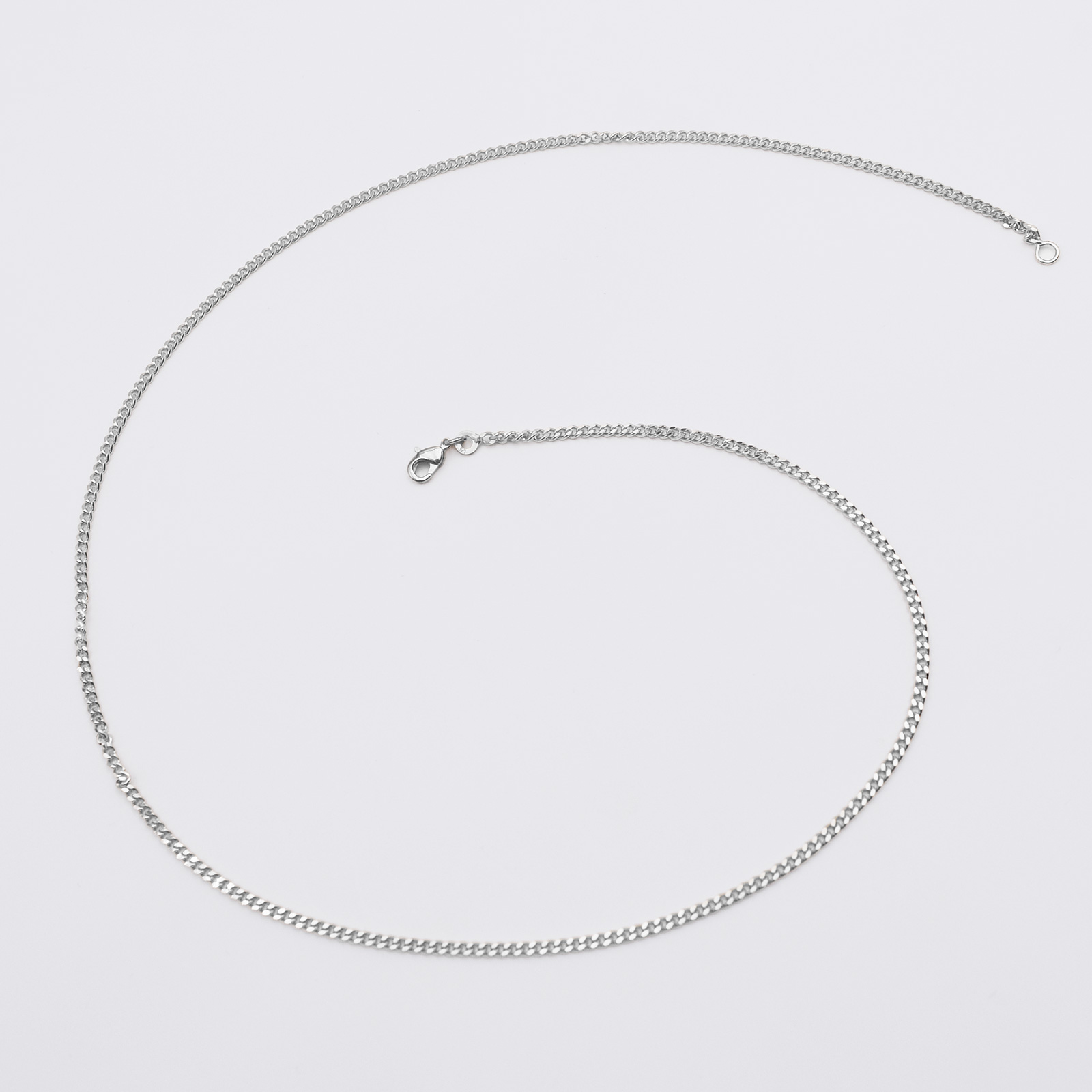 Chaîne Gourmette Argentée 50 Cm X 3 Mm - Acier Inox Hypoallergénique - Unisexe