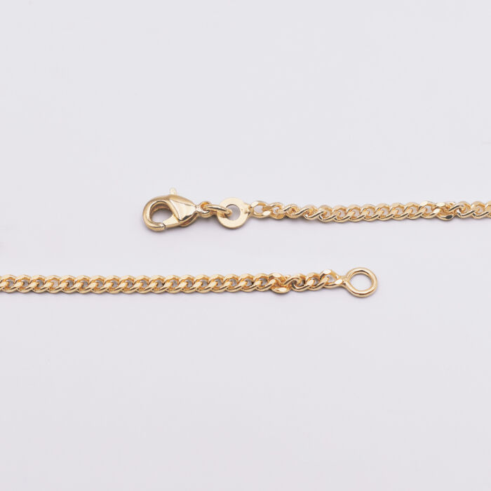 Chaîne gourmette plaqué or - zoom fermoir
