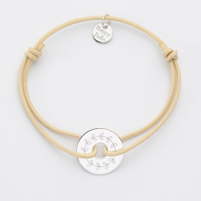 Personalised engraved silver medallion target bracelet 16 mm ornament