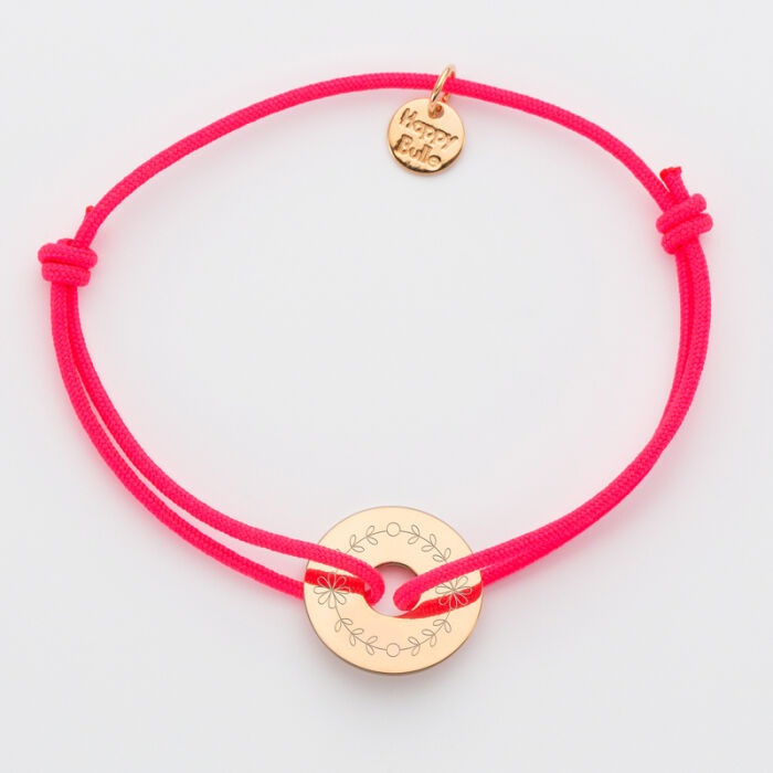 Personalised engraved gold plated target medallion bracelet 16mm - 2