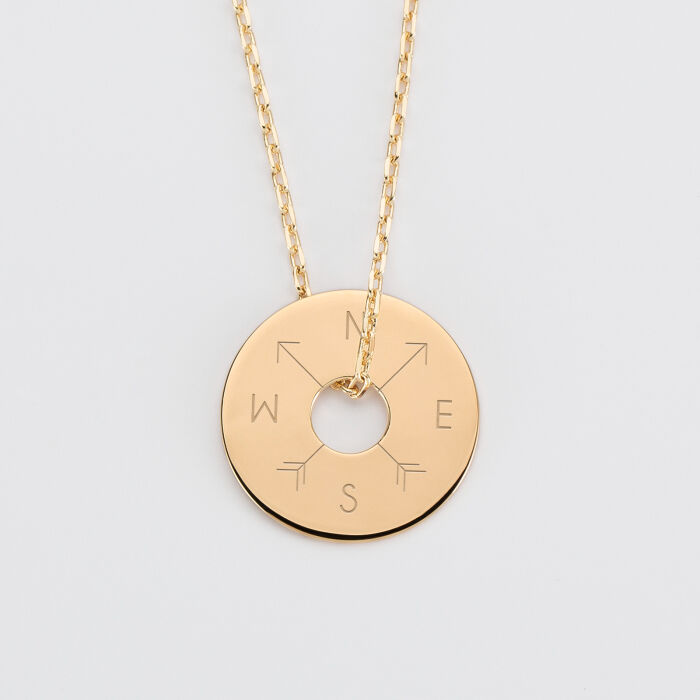 Pendentif personnalisé médaille gravée plaqué or cible 20mm - 2