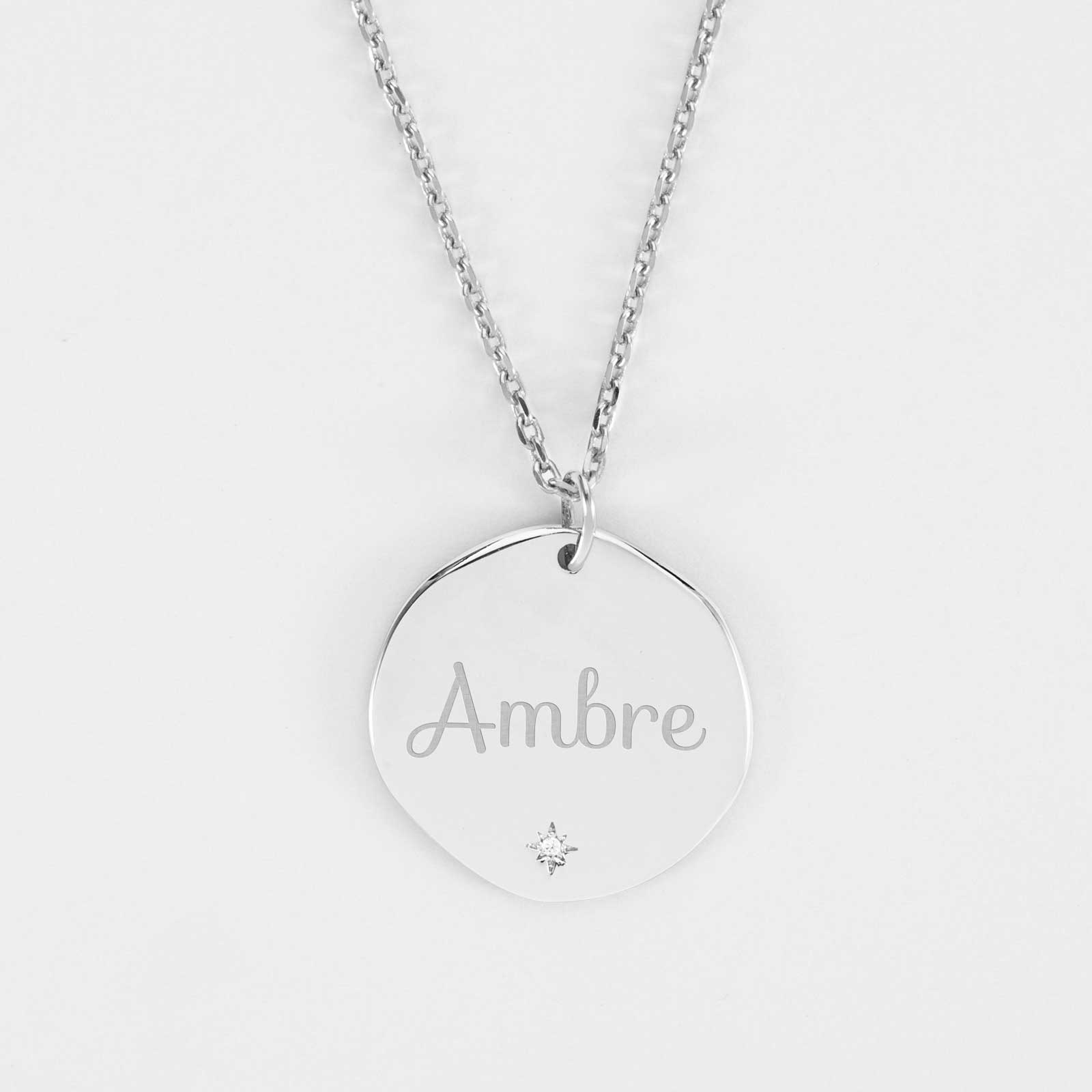 Pendentif Ambre ovale 30x20mm sur Argent 925 Ref. 42410