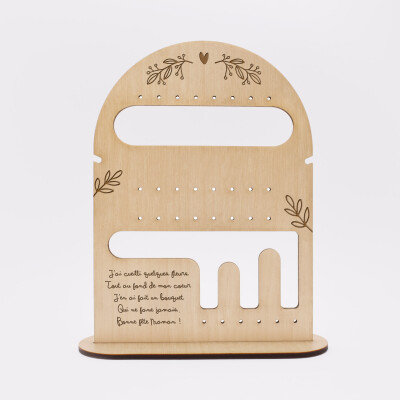 Porte-bijoux personnalisé bois gravé 165x115 mm - face texte