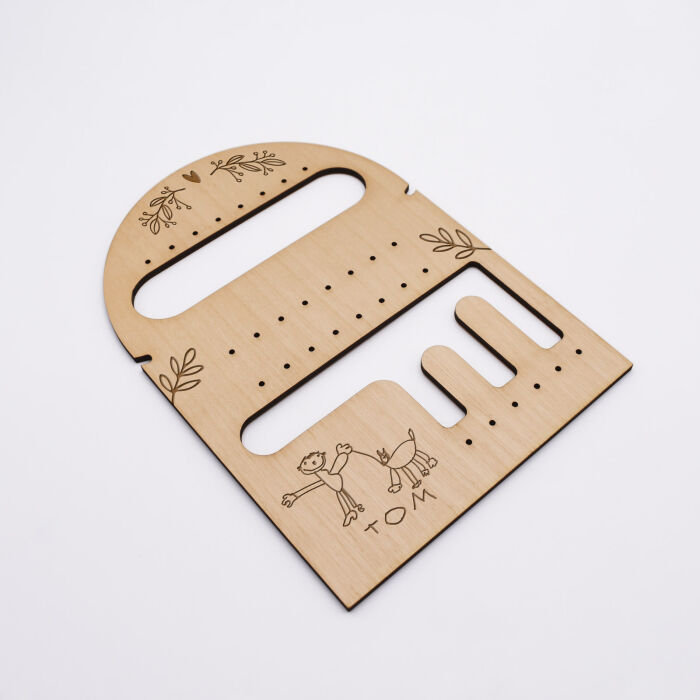 Porte-bijoux personnalisé bois gravé 165x115 mm - dessin