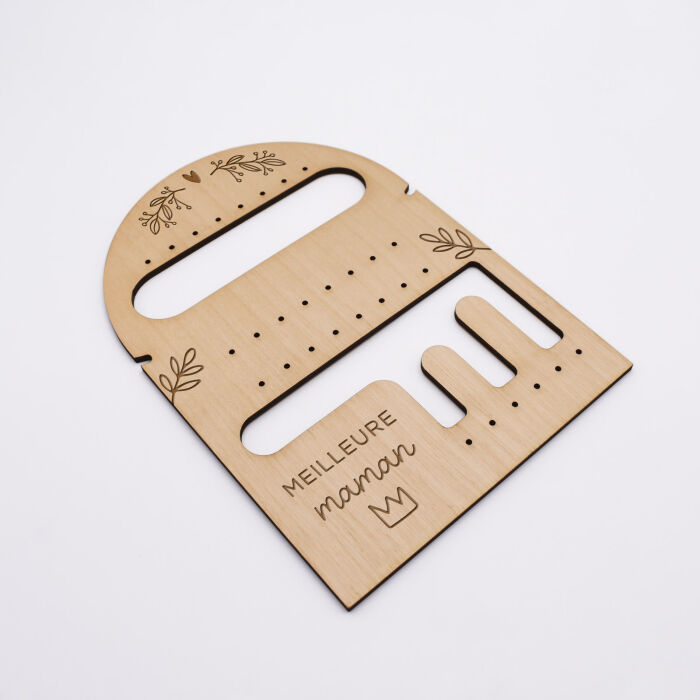 Porte-bijoux personnalisé bois gravé 165x115 mm - illu meilleure maman