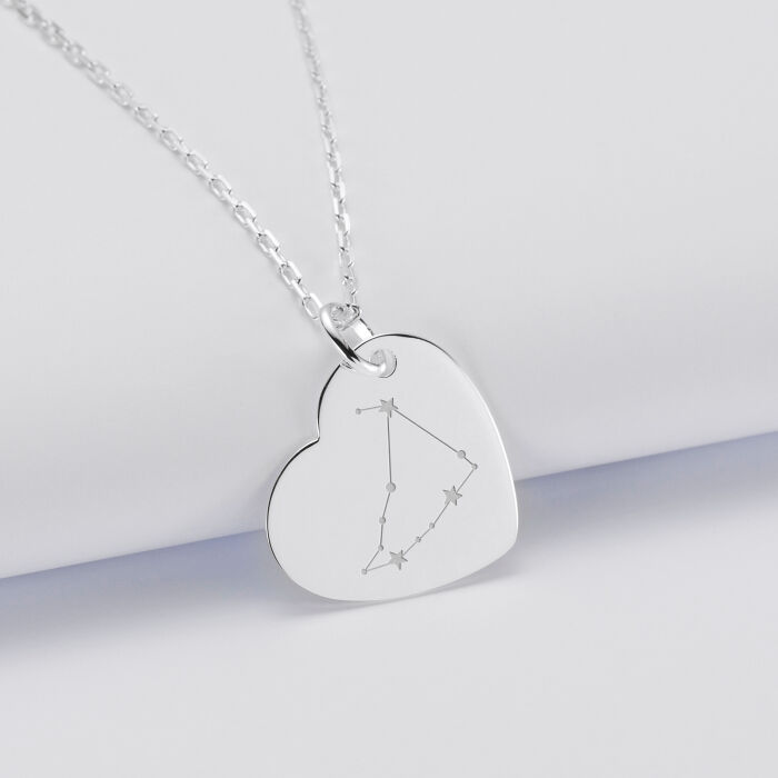 Pendentif personnalisé médaille gravée argent coeur 19x21mm - illustration