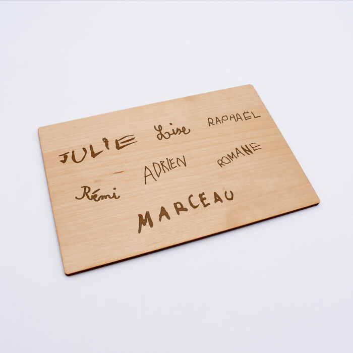 Diplôme du meilleur maître personnalisé bois gravé 15x10 cm avec support - prénoms manuscrits