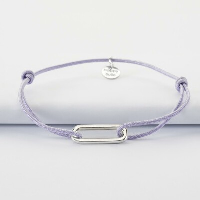 Bracelet cordon maillon argent 25x12 mm - face