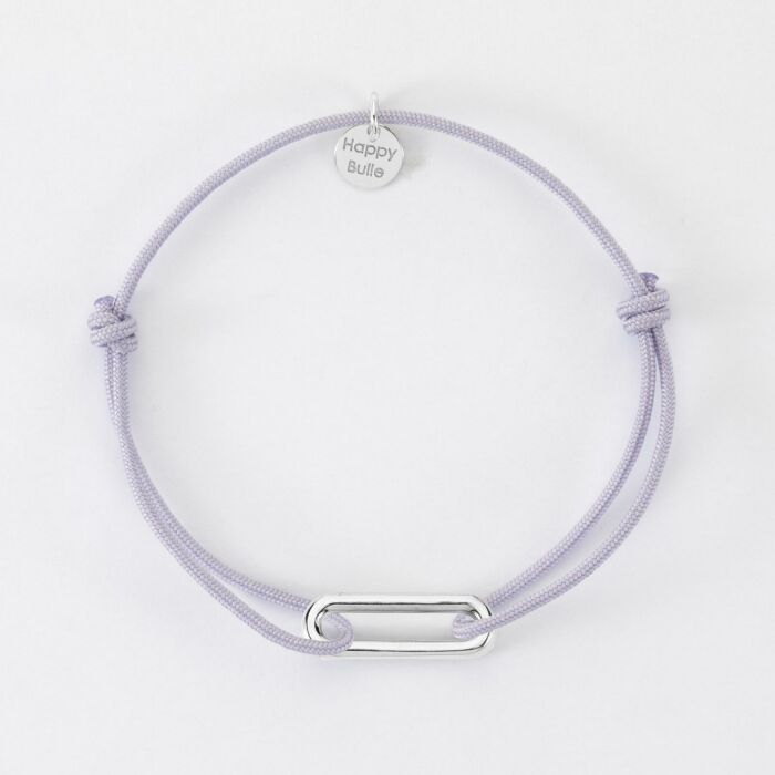 Bracelet cordon maillon argent 25x12 mm - plat