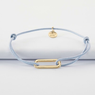 Bracelet cordon maillon plaqué or 20x7 mm - face