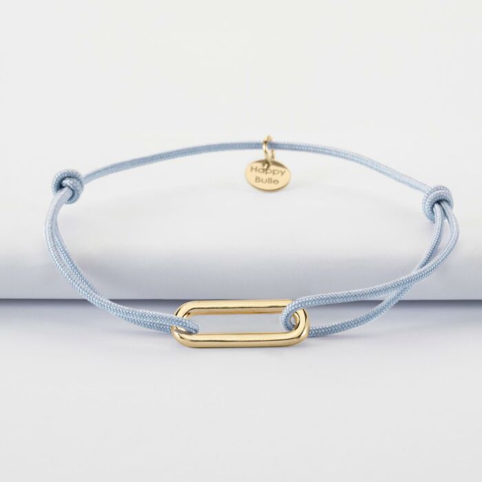 Bracelet cordon maillon plaqué or 20x7 mm - face