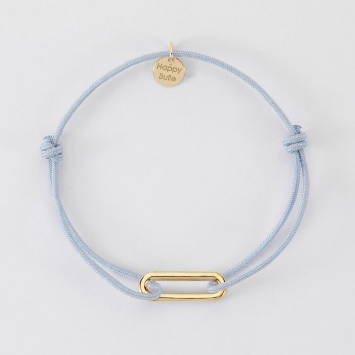 Bracelet cordon maillon plaqué or 20x7 mm - plat