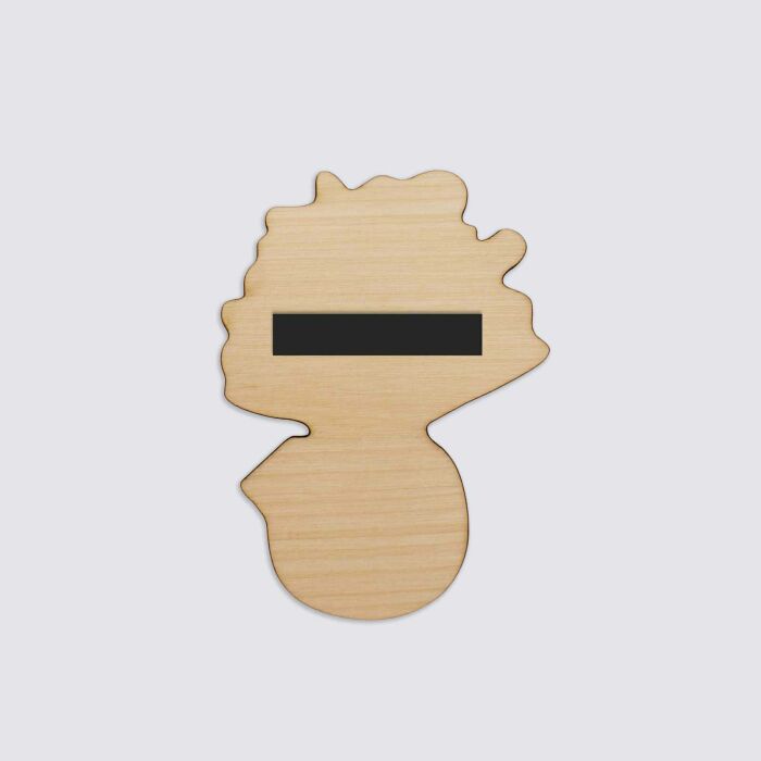 Magnet bouquet de fleurs personnalisé bois gravé 56x78 mm - édition spéciale "merci" - aimant