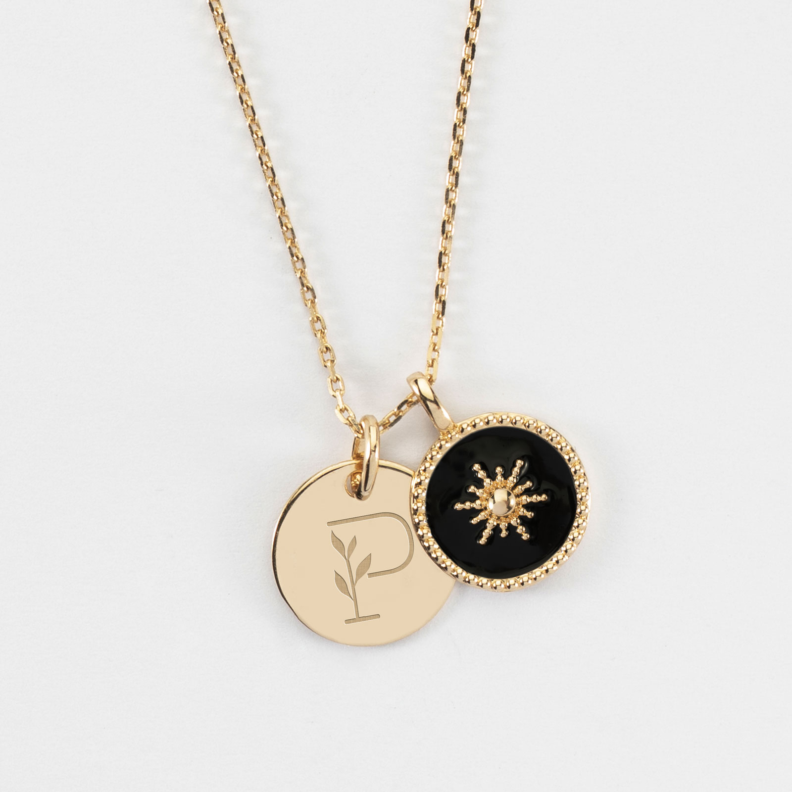 Pendentif En Or 18 Carats Avec émail – Bijou Vintage Porté, Unique Et élégant