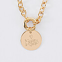 Collier Doré Fermoir Bouée Marine En Plaqué Or 18K - Longueur 40 Cm, Création Unique