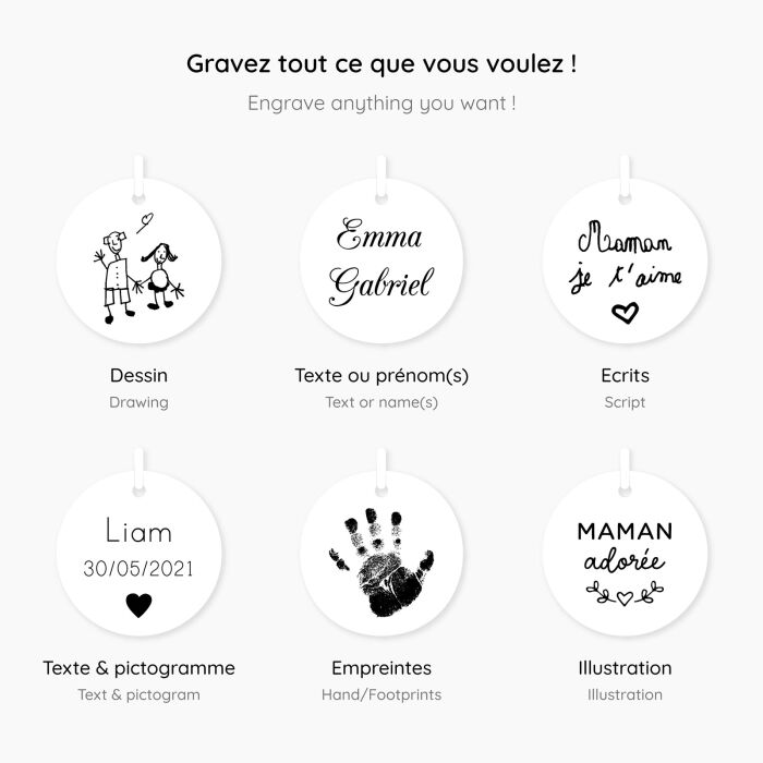 Visuel récapitulatif de gravure - femme - exemple gravure