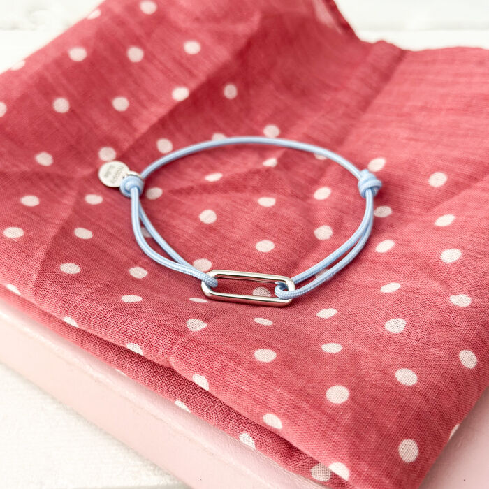 Bracelet cordon maillon argent 20x7 mm - ambiance