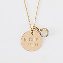 Ancien Pendentif Médaille Plaqué Or – Breloque Pierre Bleue – Bijou Vintage