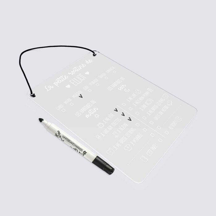 Cadre "Routine" personnalisé acrylique gravé 15x20 cm - Elliot