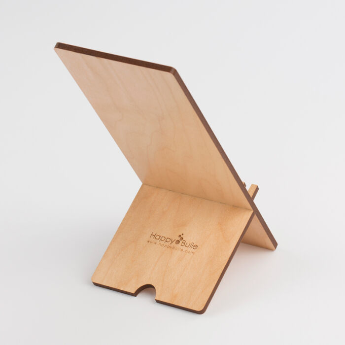 Support téléphone personnalisé bois gravé 190x75mm - logo