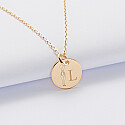 Pendentif Médaille Initiale H Plaqué Or - Occasion, Couleur Dorée, Forme Rectangulaire, Thème Zodiaque, Marque GL