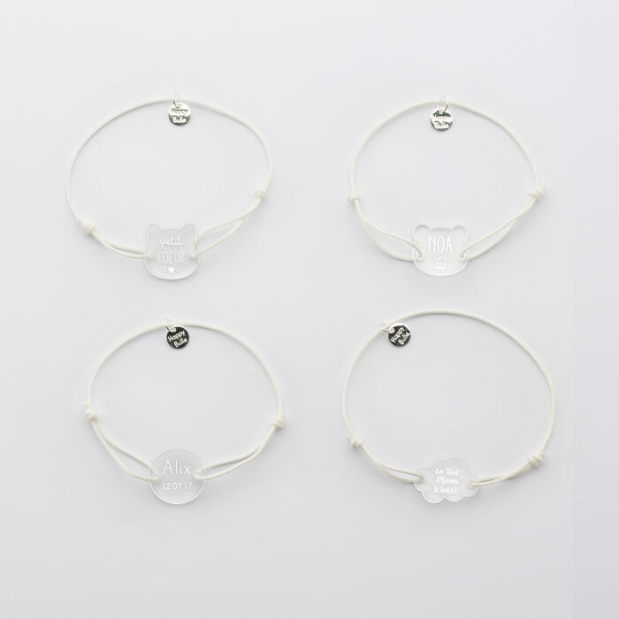 Bracelet enfant phosphorescent personnalisé médaille gravée acrylique - 2