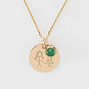 Pendentif Caméléon Réversible - Émail Citron Vert Et Or 18kt - Zircons - Laiton - Bijou Femme Original