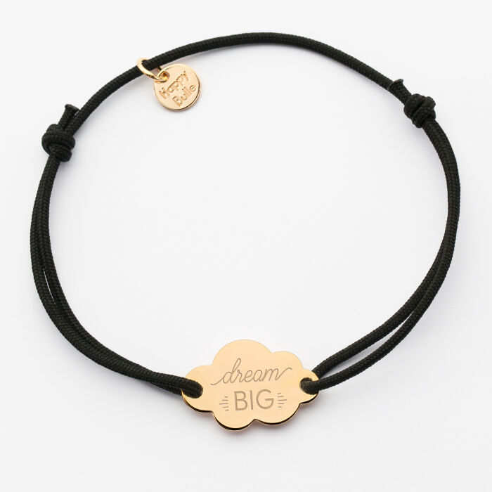 Personalised engraved gold plated cloud 2-hole medallion bracelet 20x14mm illustration