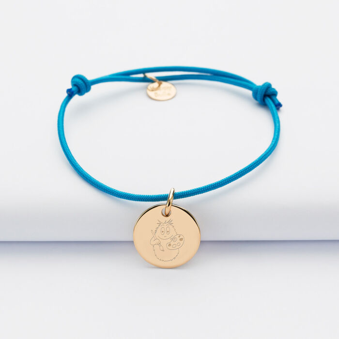 Bracelet enfant personnalisé médaille gravée plaqué or 15mm - Happybulle x Barbapapa - acitivité