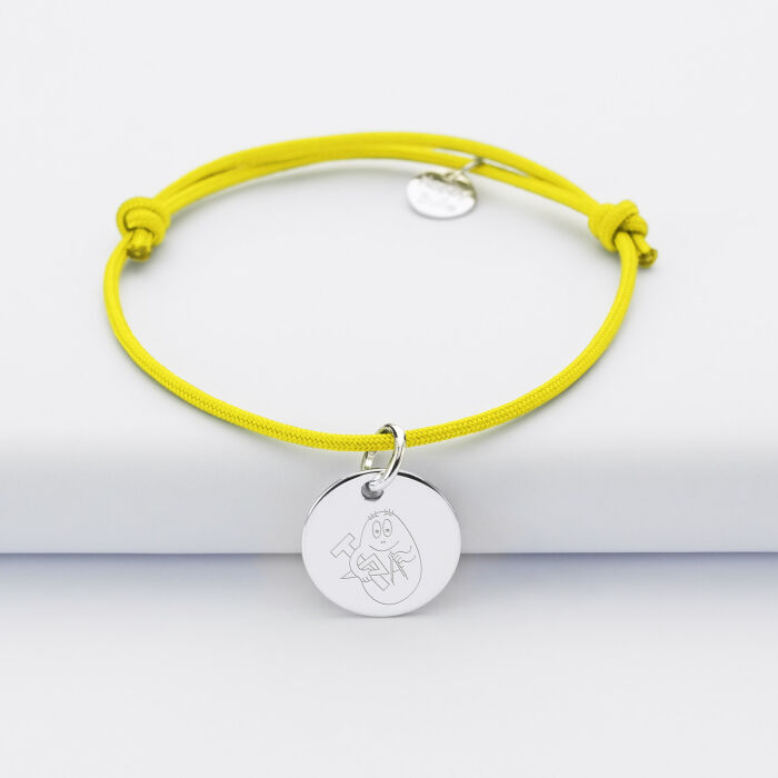 Bracelet enfant personnalisé médaille gravée argent 15 mm - Happybulle x Barbapapa - activité