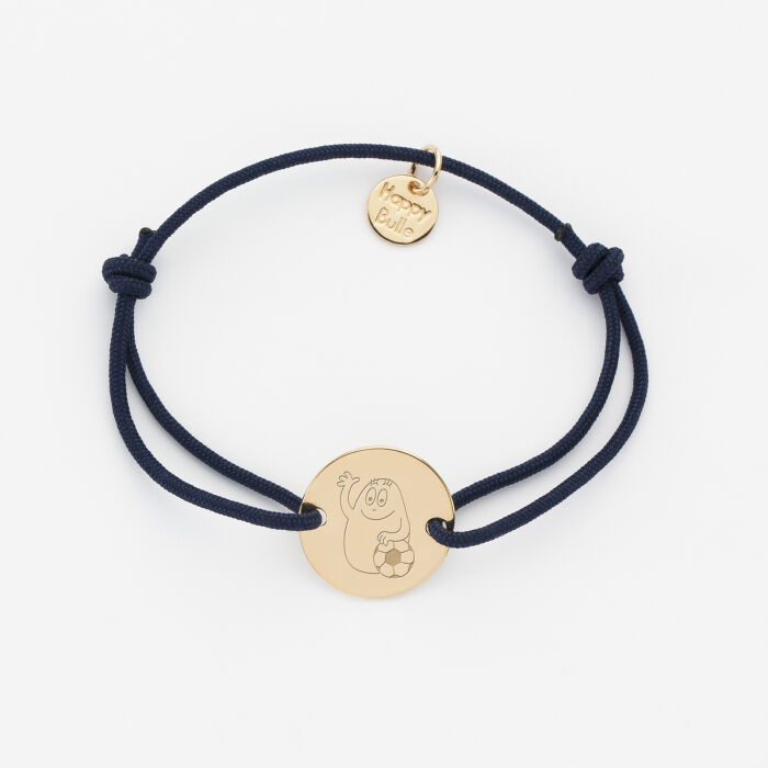 Bracelet enfant personnalisé médaille gravée plaqué or 2 trous 15mm - Happybulle x Barbapapa - activité