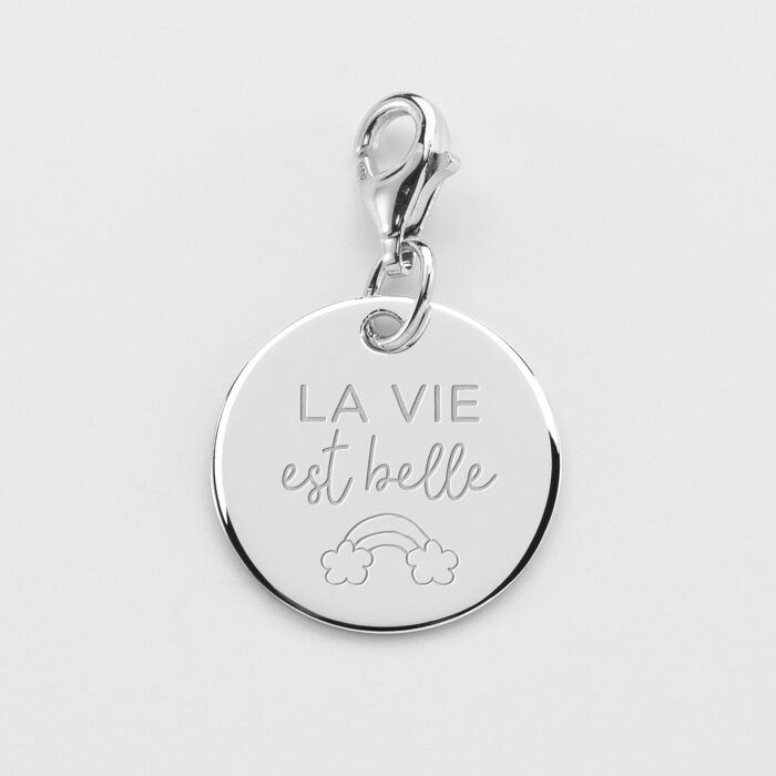 Charm gravé argent 17mm - illustration