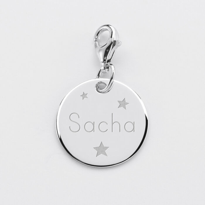 Charm gravé argent 17mm - prénom
