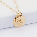 Pendentif Médaille Clown Plaqué Or - Vintage, Occasion, Avec Strass