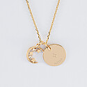 Pendentif Personnalisé Médaille Gravée Plaqué Or 10 Mm Et Breloque S A Composer 49856