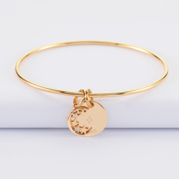 Bracelet cordon et clé scintillante plaqué or - L'Atelier d'Amaya