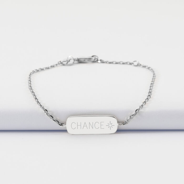 Bracelet chaine enfant personnalisé médaille gravée argent plaque 20x8 mm - HappyBulle x Capucine - étoile 2