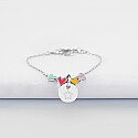 Bracelet Rétro En émail Multicolore Sur Métal Argenté - Occasion, Charmant, Modèle 4397