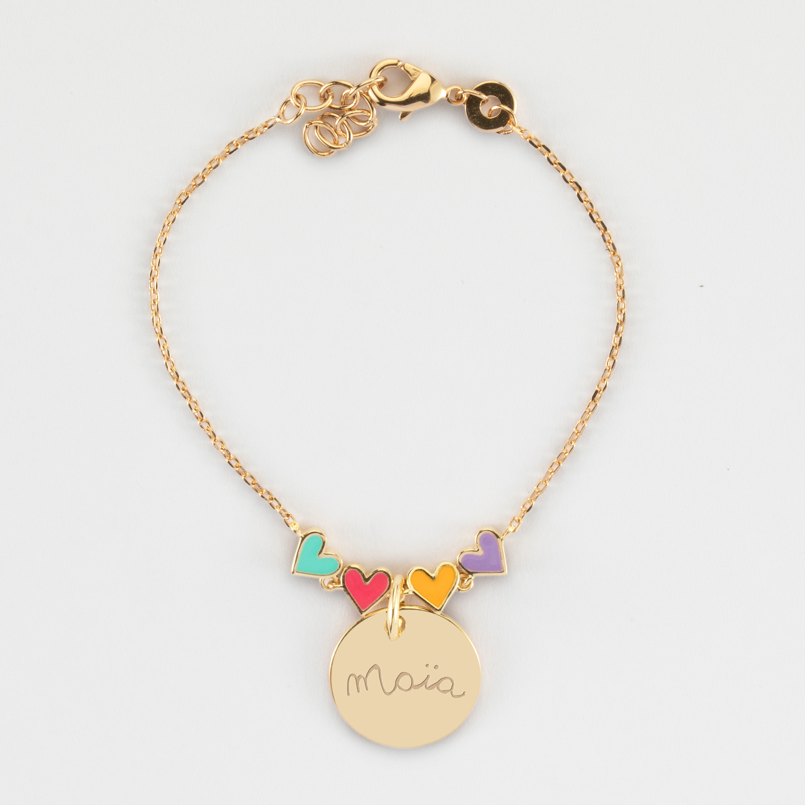 Bracelet enfants cœur nuage or main image 1