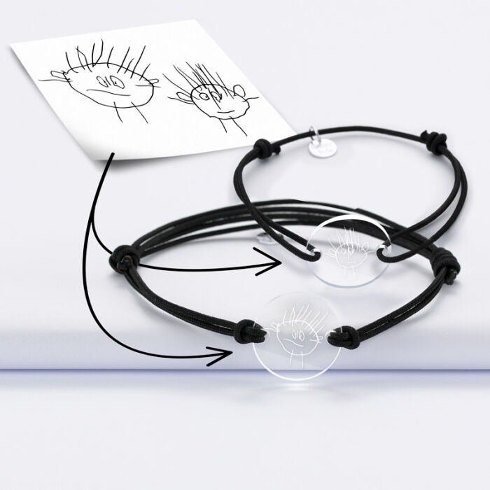 Duo de bracelets personnalisés médailles gravées acrylique rondes 2 trous 21 mm - tutoriel