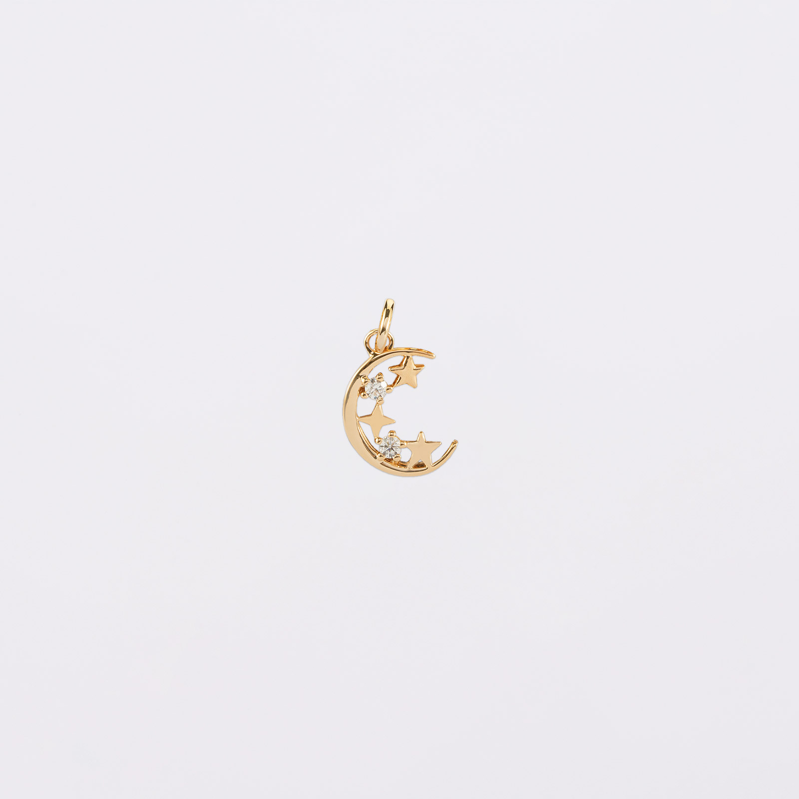 Breloque Lune En Laiton - Petit Pendentif Simple Et élégant - Neuf