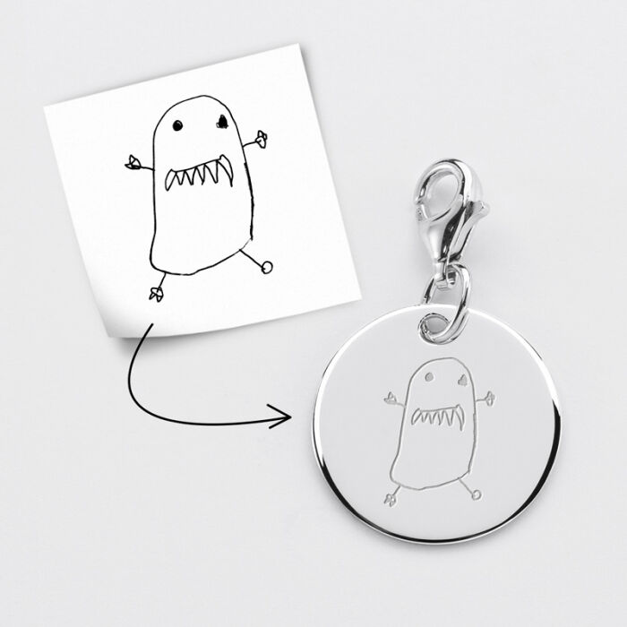 Charm gravé argent 17mm - tutoriel