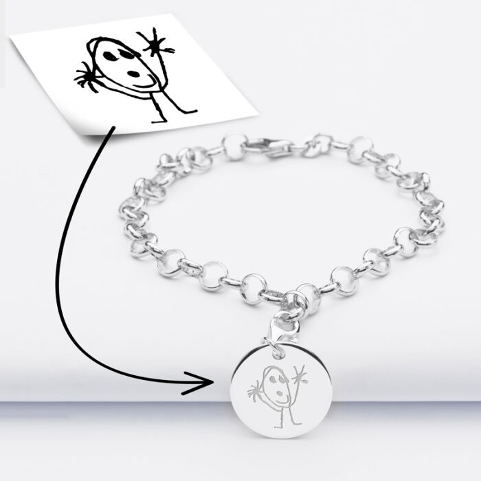 Bracelet personnalisé 1 charm gravé argent 17mm - tutoriel