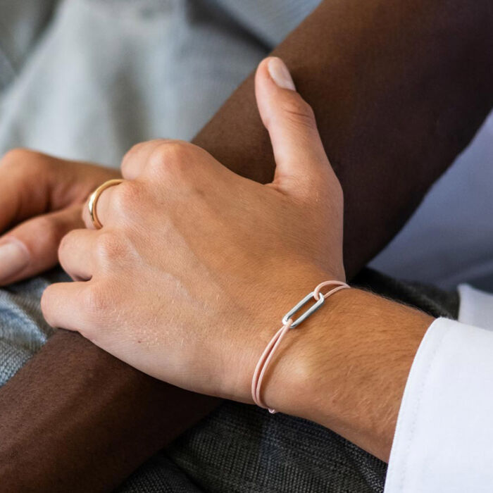 Bracelet cordon maillon argent 20x7 mm - bijou femme