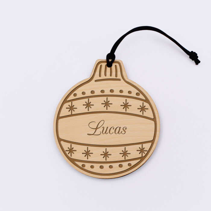 Décoration de Noël personnalisée bois gravé "Boule de Noël" - Lucas