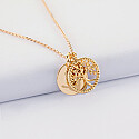 Ancien Pendentif Médaille Art Déco, Plaqué Or, Avec Strass (occasion)